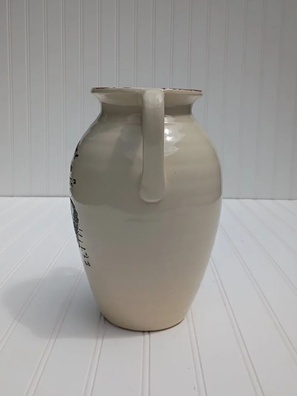 Farmhouse Ceramic Pig Vase Butchery Delicatessen Double Handle Jug Country 10.5